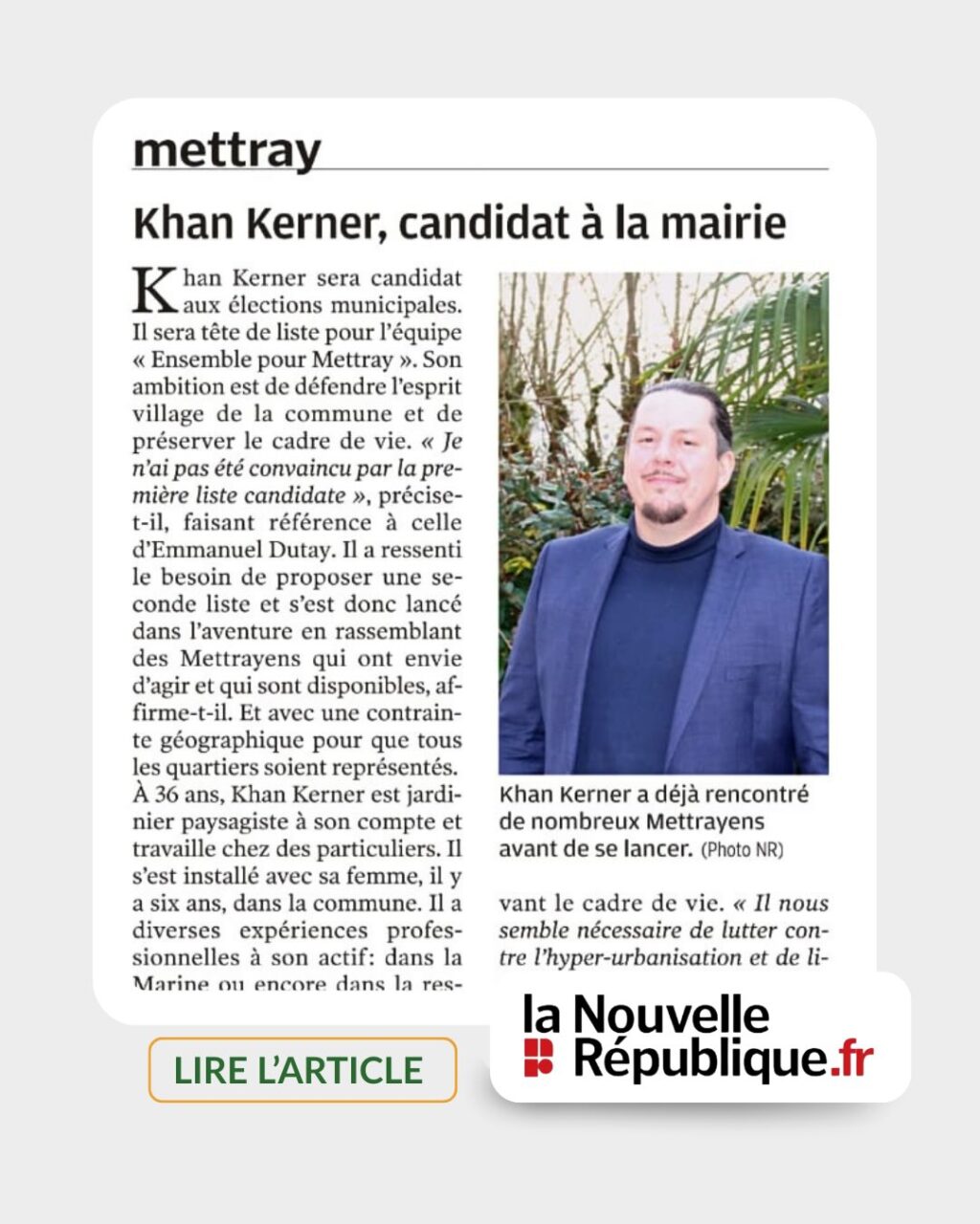 Instagram post from ensemblepourmettray. This post is in position 1.